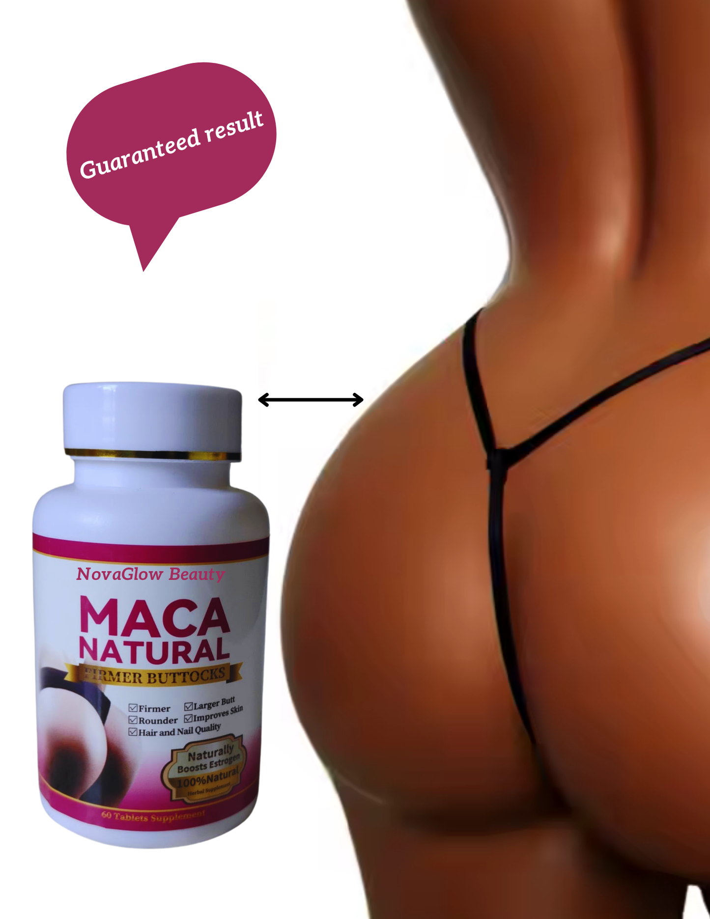 Enlargement Your Butt with Maca Natural Firmer Buttocks Curves Enhancer