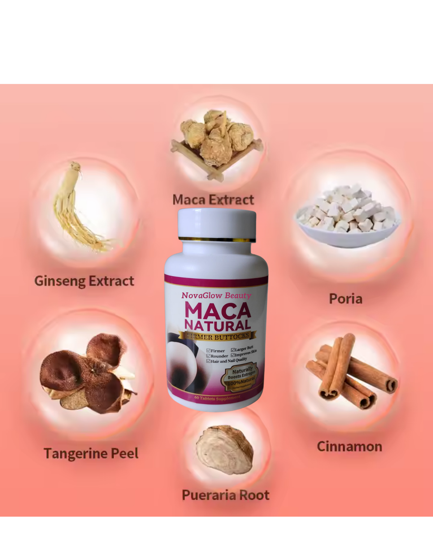 Enlargement Your Butt with Maca Natural Firmer Buttocks Curves Enhancer